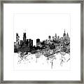 Chicago And New York City Skylines Mashup Framed Print
