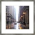 Chicago In The Rain Framed Print