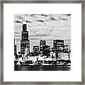Chicago Skyline At Night Framed Print