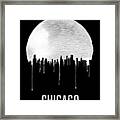 Chicago Skyline Black Framed Print