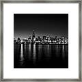 Chicago Skyline Bnw Framed Print
