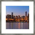 Chicago Skyline Evening Framed Print