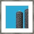 Chicago Skyline Marina Towers - Teal Framed Print