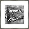 Chicago's Wolf Point From The 27th Floor Framed Print