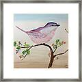 Chickadee Standing On A Branch Looking Framed Print