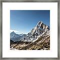 Cholaste And Ama Dablam In Nepal Himalayas Framed Print
