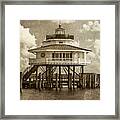 Choptank River Lighthouse - Sepia Framed Print