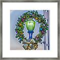 Christmas Holiday Wreath With Balls Framed Print