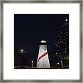 Christmas Lighthouse Framed Print