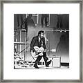 Chuck Berry B. 1926 On Stage, Playing Framed Print
