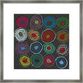 Circles Abstract Oil Pastel Framed Print