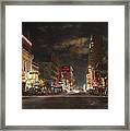 City - Dallas Tx - Elm Street At Night 1941 Framed Print