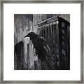 City Dweller Raven Dark Gothic Crow Wall Art Framed Print