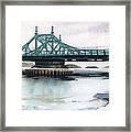 City Island Bridge Icebound Framed Print