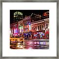 City Nights - Neon Lights On Lower Broadway - Nashville Tennessee Framed Print