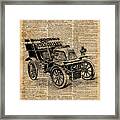 Classic Old Car,vintage Vehicle,antique Machine Dictionary Art Framed Print