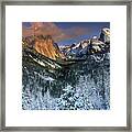 Clearing Winter Storm El Capitan Yosemite National Park Framed Print