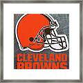 Cleveland Browns On An Abraded Steel Texture Framed Print