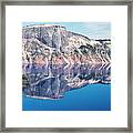 Cliff Rim Of Crater Lake Framed Print