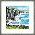 Painting Of Cliffs Of Moher County Clare Ireland Framed Print