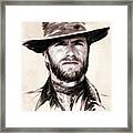 Clint Eastwood Portrait Framed Print