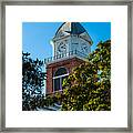 Clock Tower At The Monroe County Court House Framed Print