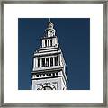 Clock Tower Of The Train Station In San Francisco Framed Print