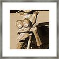 Closeup Of Jesus Scooter In Sepia Framed Print