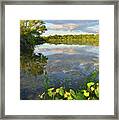 Clouds Mirrored In Snug Harbor Framed Print