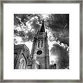Cloudy Assumption Black And White Framed Print
