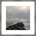 Cloudy Jetty Sunrise 10-6-15 Framed Print
