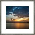 Cloudy Lake Sunset Framed Print