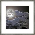 Cloudy Moon Framed Print