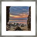 Cloudy Sunset At Low Tide Framed Print