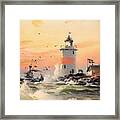 Coastal Landscape With Lighthouse Framed Print