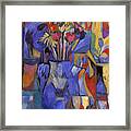 Cobalt Rose Framed Print