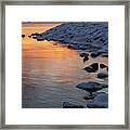 Cold And Hot - Colorful Sunrise On The Lake Framed Print