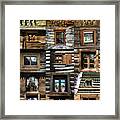 Collage From Handmade Traditional Wooden  Windows In Village Museum Bucharest Framed Print