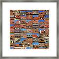Collage Roof And Windows - The City S Eyes Framed Print
