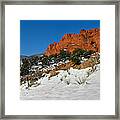 Colorado Winter Red Rock Garden Framed Print