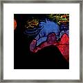 Colorful Abstract Full Moon Wild Horse Painting Framed Print by Michelle Wrighton