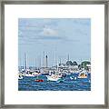 Colorful Boats Lined In Marblehead Harbor Marblehead Ma Chandler Hovey Park Framed Print