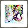Colorful Elephant Dreaming Framed Print