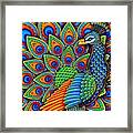Colorful Paisley Peacock Framed Print