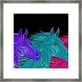 Colorful Stallions Framed Print