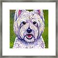 Colorful West Highland White Terrier Dog Framed Print