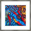 Colourful  Parrotfish - Brain Coral Framed Print