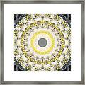 Concrete And Yellow Mandala- Abstract Art By Linda Woods Framed Print