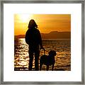 Contemporaneous Moment - Friends Sharing A Sunset Framed Print