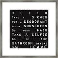 Contemporary Bathroom Rules - Subway Sign Framed Print